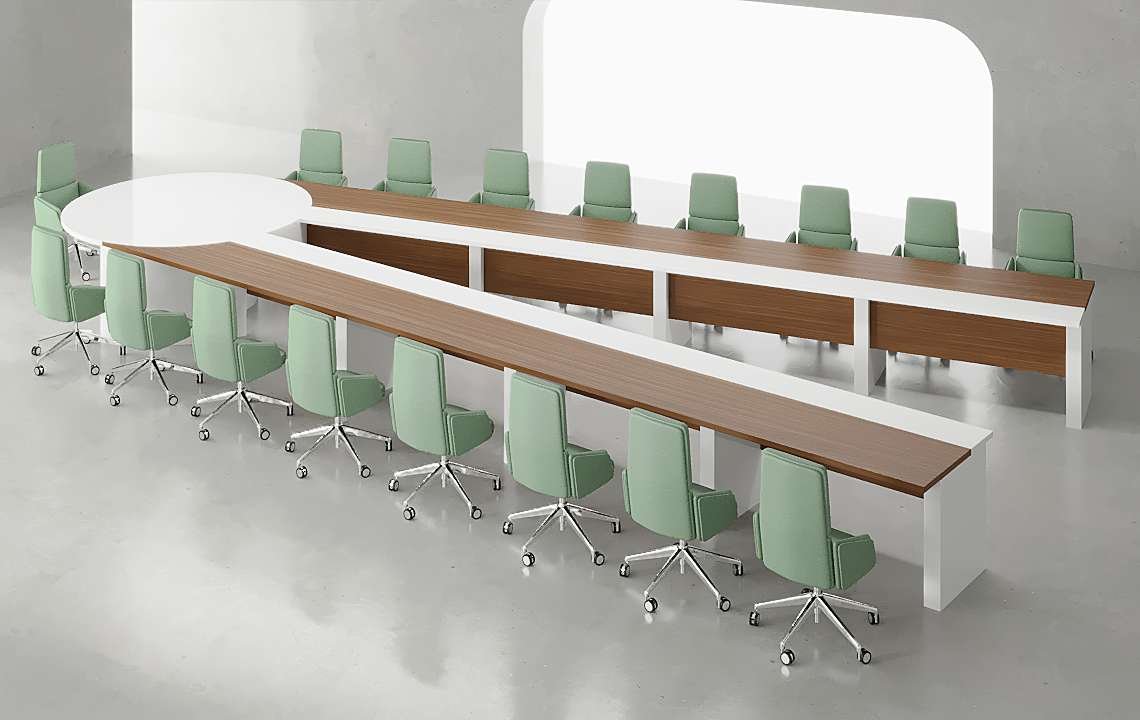 Explore large boardroom tables for 12, 14, 16, or 20 people, custom-made in Dubai and UAE. Premium designs, cable management, and finishes to suit modern offices. Pine Boardroom Table - Highmoon Office Furniture Manufacturer and Supplier