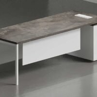 Tron V2 Straight Executive Desk (Open Type) (White Leg)