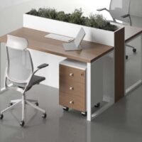 Con 2 Cluster Workstation with White Legs - Modern Office Furniture Con 2 Cluster Workstation with White Legs - Stylish and Functional Office Desk