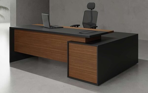 Juno L Shaped Executive Desk Black Leg from Highmoon Office Furniture, the top choice for modern office solutions in Dubai.