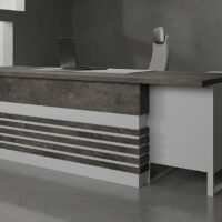 Modern L Shaped Office Desk with White Legs