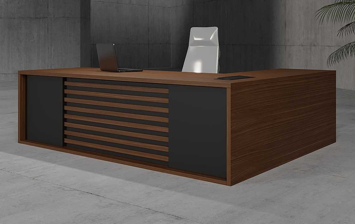 Lavo L Shaped Executive Desk Black Leg