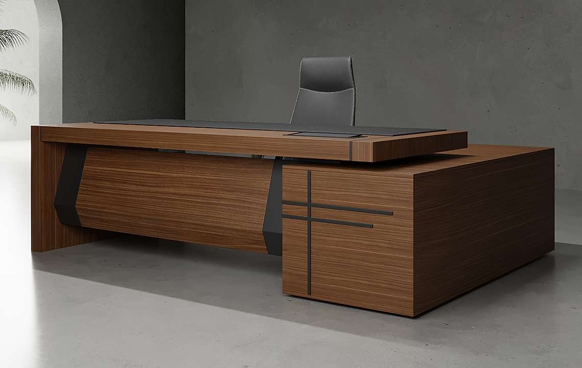 Zeni L Shaped CEO Executive Desk (Black) from Highmoon modern executive office desk Zeni L Shaped CEO Executive Desk (Black) from Highmoon modern executive office desk