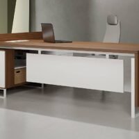 Transform your executive workspace with the Aero L-Shaped Executive Desk White Leg from Highmoon Office Furniture UAE.