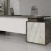 Pivo L Shaped Executive Desk White Leg - Luxury Office Desk by Highmoon