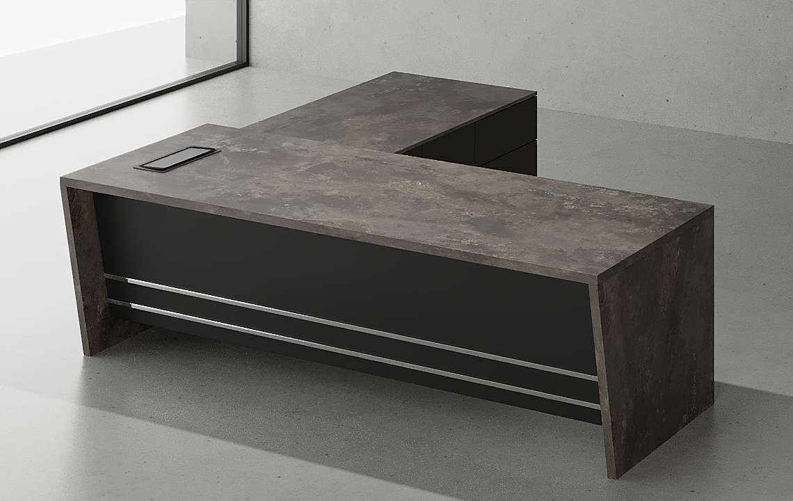 Lumo L Shaped Executive Desk Lumo L Shaped Executive Desk Black Leg | Office Furniture UAE