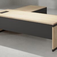 Vizo L Shaped Executive Desk Enhance your workspace with the Vizo L Shaped Executive Desk Black Leg by Highmoon Office Furniture UAE.