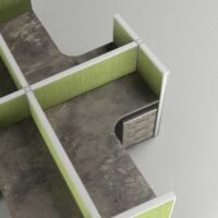 Aqua (C) 4 Cluster L Shaped Acoustic Workstation Aqua (C) 4 Cluster L Shaped Acoustic Workstation