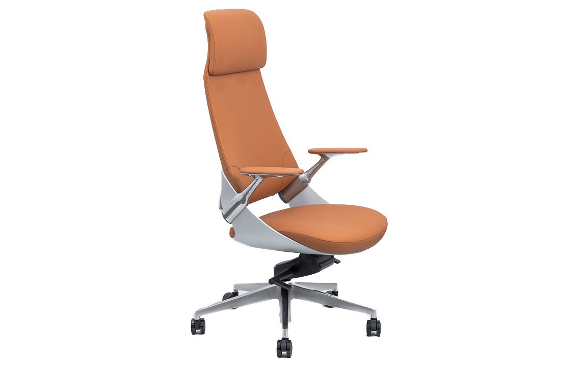 Premium Leather TVR 047 Executive Chair with ergonomic design and luxurious finish in a modern office setting