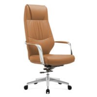 Ergonomic Executive Chair with leather upholstery and adjustable features in a modern office setting