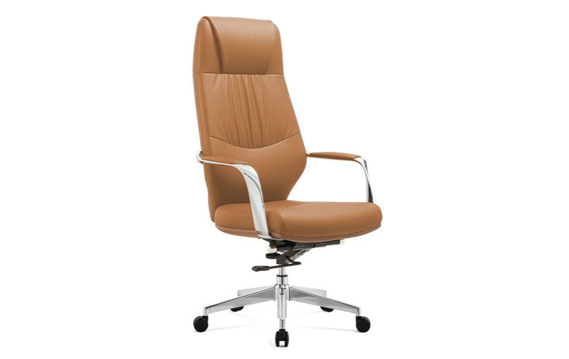 Ergonomic Executive Chair with leather upholstery and adjustable features in a modern office setting