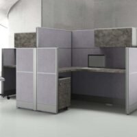 Aqua (A) 4 Cluster L Shaped Acoustic Workstation Aqua (A) 4 Cluster L Shaped Acoustic Workstation