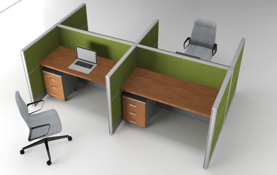 Aqua (B) 4 Cluster Acoustic Workstation