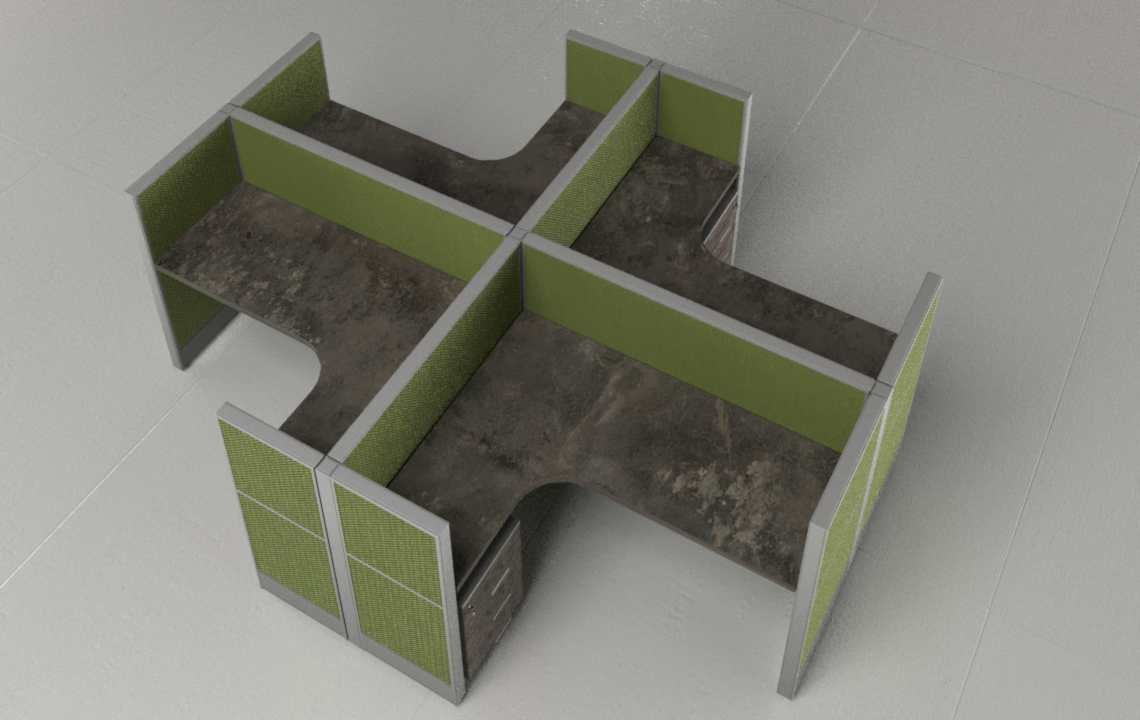 Aqua (C) 4 Cluster L Shaped Acoustic Workstation Aqua (C) 4 Cluster L Shaped Acoustic Workstation