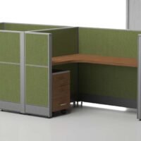 Aqua (B) 2 Cluster L-Shaped Acoustic Workstation