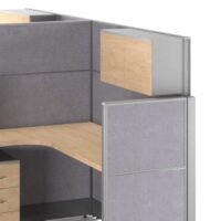 Aqua (A) 2 Cluster L Shaped Acoustic Workstation Aqua (A) 2 Cluster L Shaped Acoustic Workstation