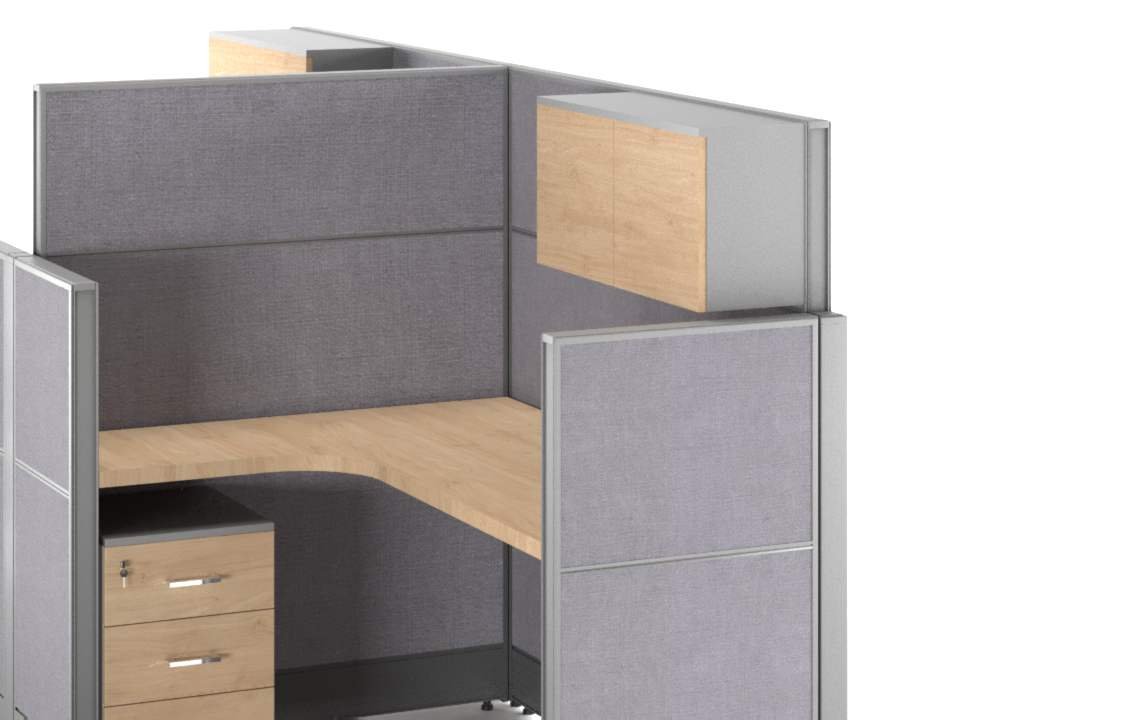 Aqua (A) 2 Cluster L Shaped Acoustic Workstation Aqua (A) 2 Cluster L Shaped Acoustic Workstation