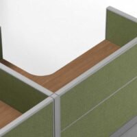 Aqua (B) 2 Cluster L Shaped Acoustic Workstation