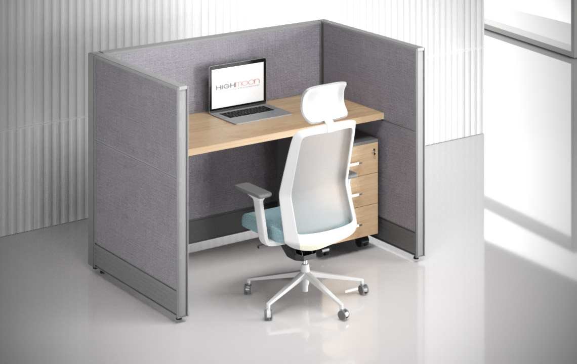Aqua (B) Single Acoustic Workstation | Highmoon Office Furniture Aqua (B) Single Acoustic Workstation