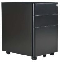 Steel Mobile Pedestal - Black Steel Mobile Pedestal - Black
