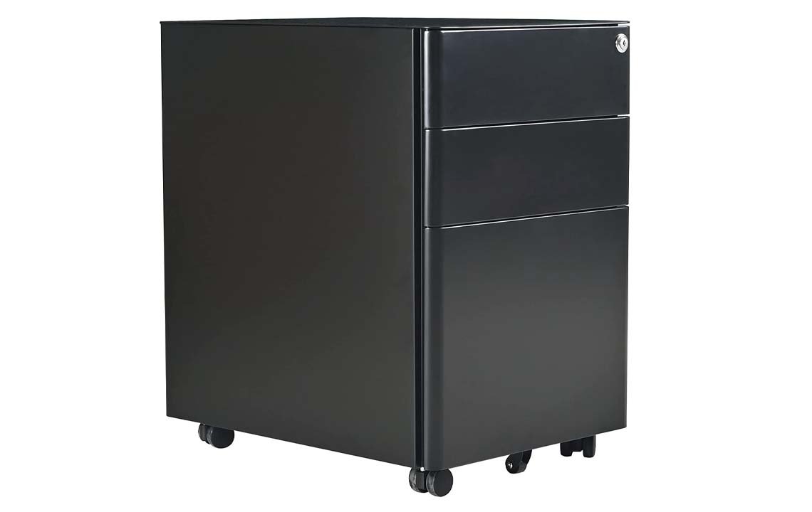 Steel Mobile Pedestal - Black Steel Mobile Pedestal - Black
