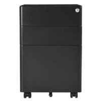 Steel Mobile Pedestal - Black Steel Mobile Pedestal - Black