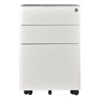 Steel Mobile Pedestal - White