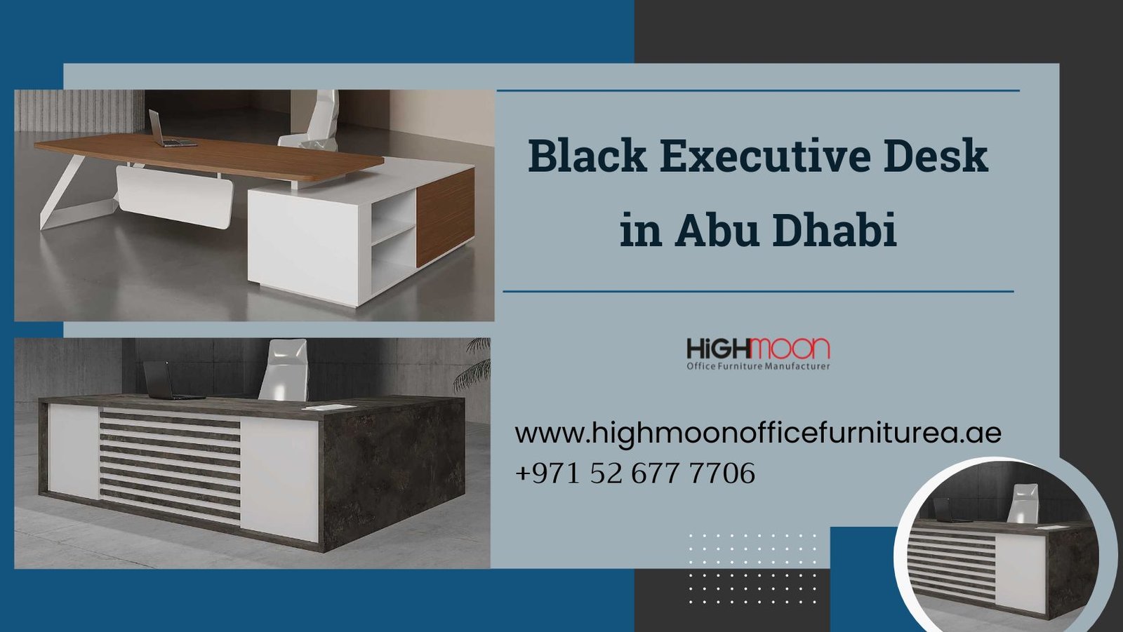 Black Executive Desk in Abu Dhabi – Stylish and Durable Office Furniture