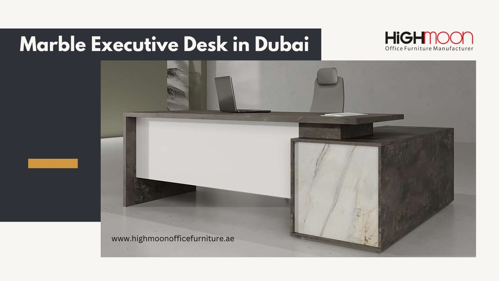 Elevate Your Workspace with the Exquisite Marble Executive Desk in Dubai
