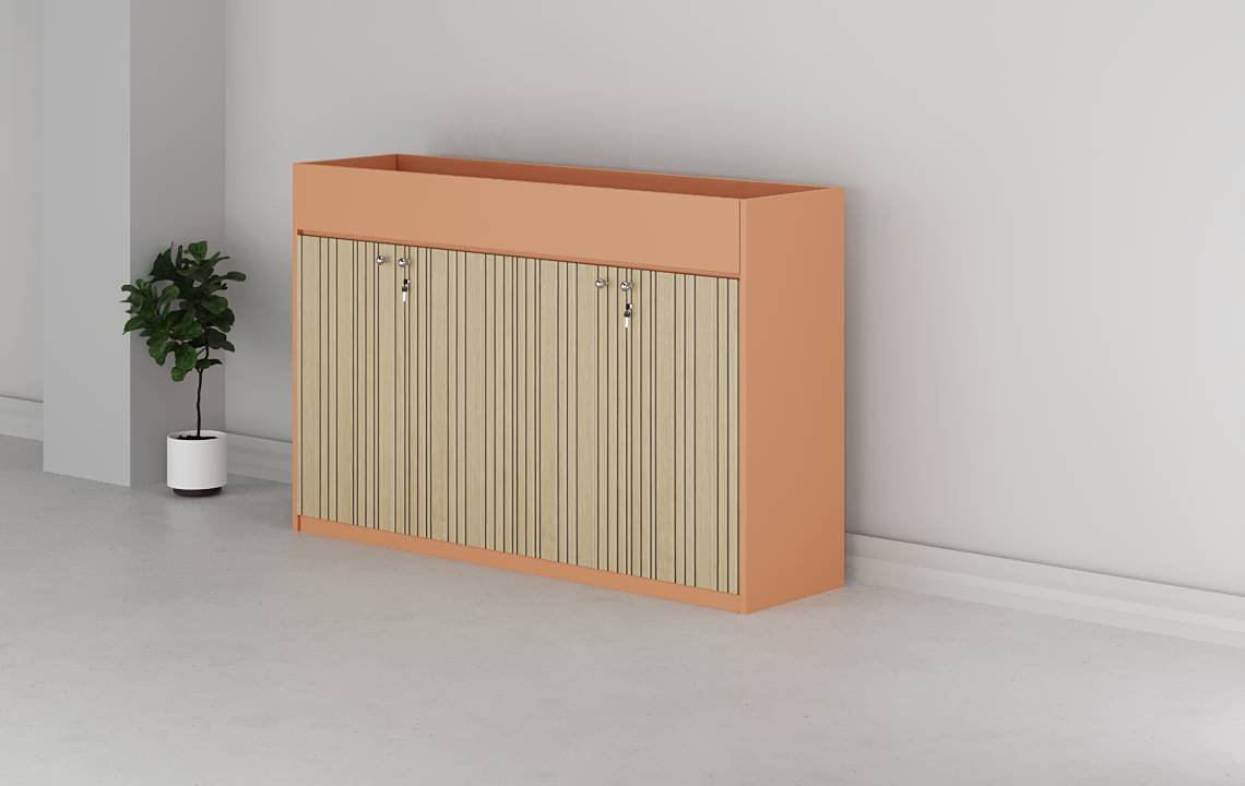 Cube Low Height 4 Door Planter Cabinet