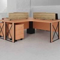 Cube 4 Cluster L Shaped Workstation