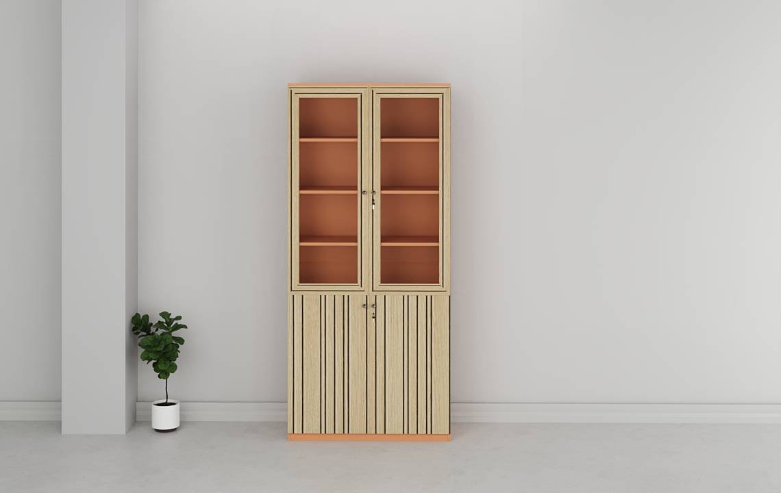 Cube Full Height Glass Door Cabinet