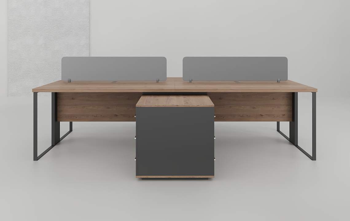 Sync 4 Cluster L Shaped Workstation V