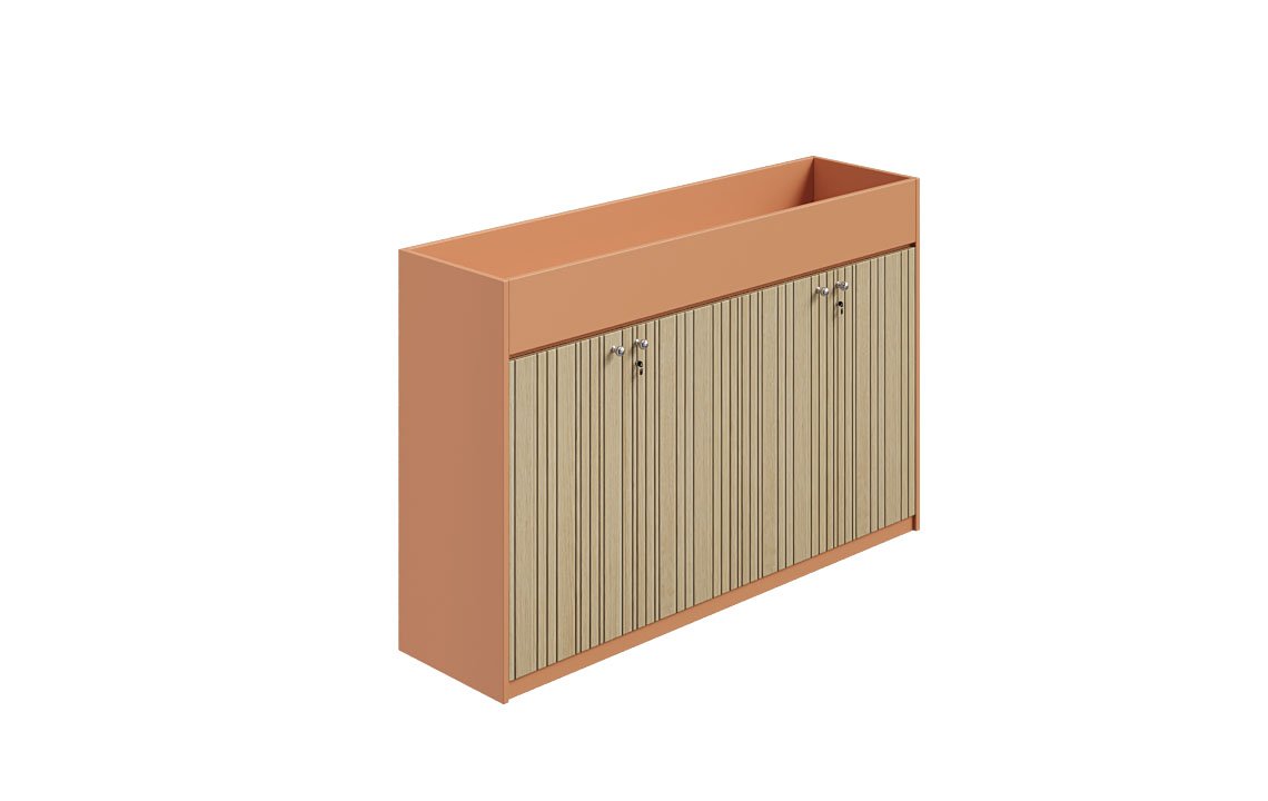 Cube Low Height 4 Door Planter Cabinet