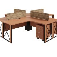 Cube 4 Cluster L Shaped Workstation