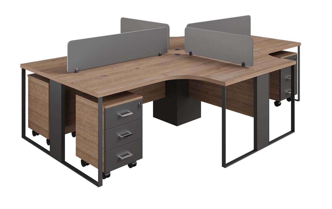 Sync 4 Cluster L Shaped Workstation Sync 4 Cluster L Shaped Workstation