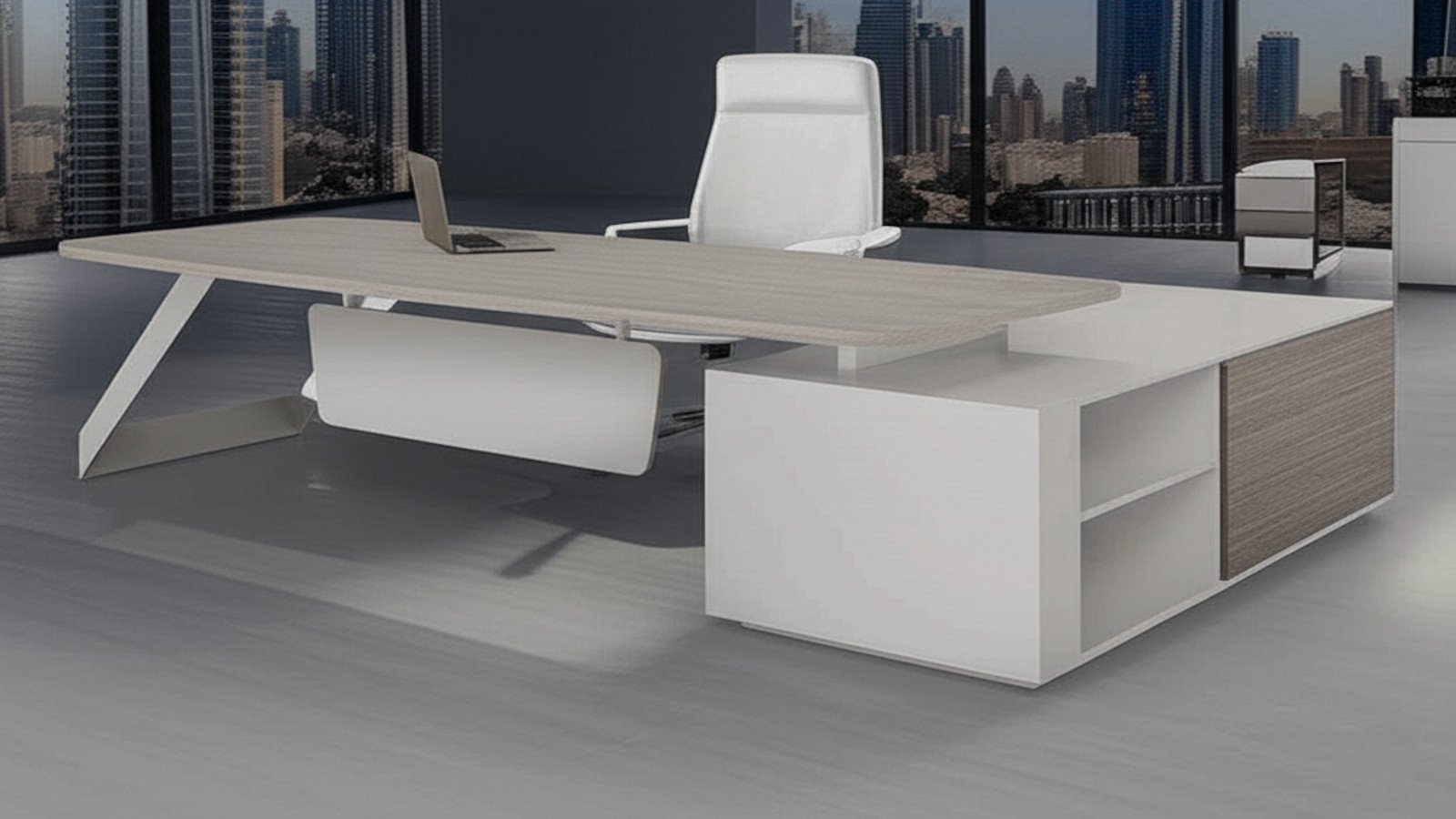 Top 5 modern executive desks in Dubai office by Highmoon Furniture featuring premium L-shaped and ergonomic designs with custom finishes.
