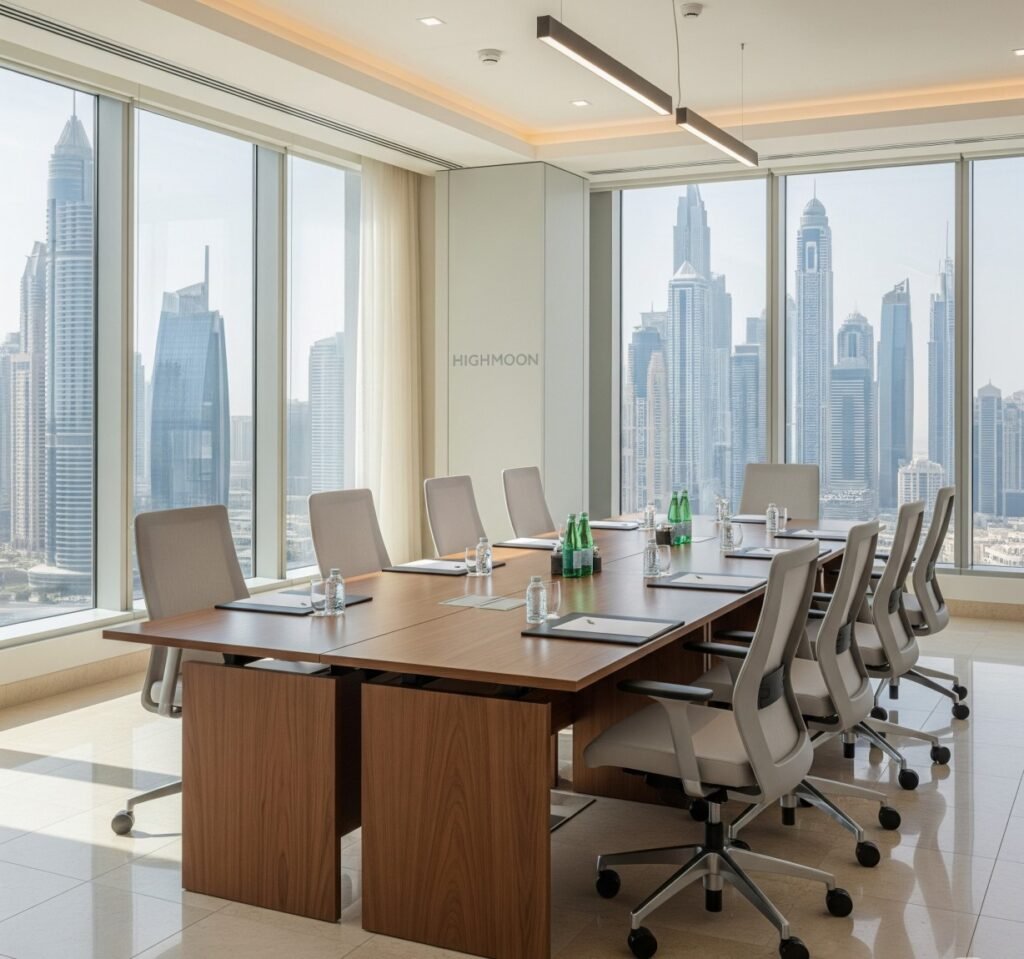 Highmoon Conference Tables and Chairs Full Setup Meeting Room Office Furniture Dubai UAE