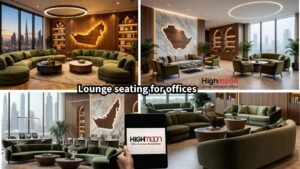 Modern office lounge seating furniture in a corporate workspace