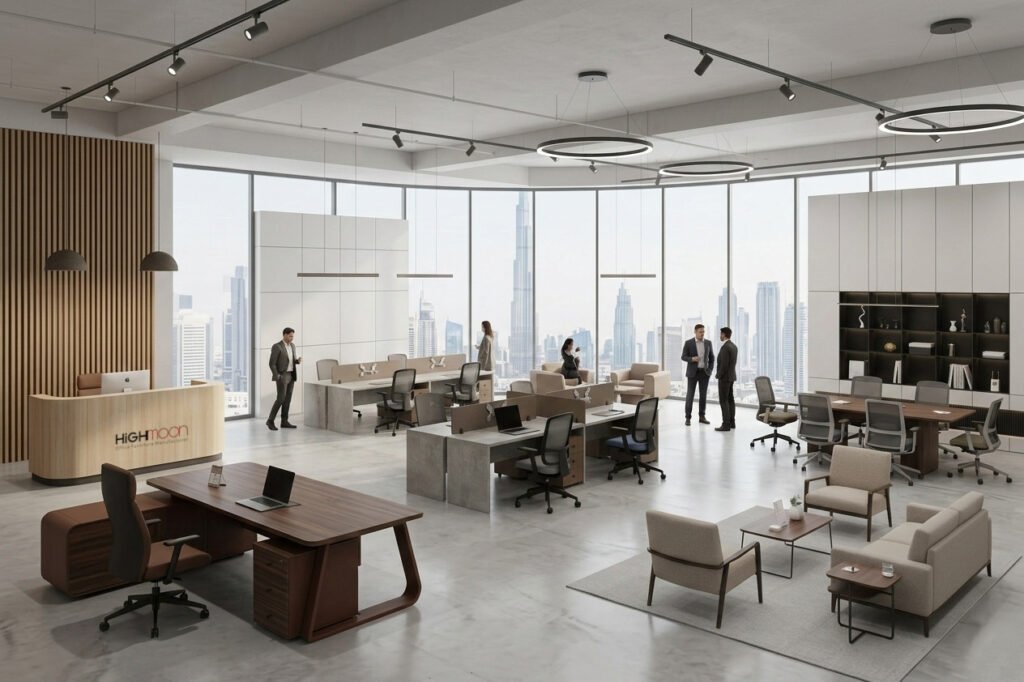 Latest office furniture news: Highmoon Office Furniture leads global trading with modern, luxury, and custom office furniture from Dubai.